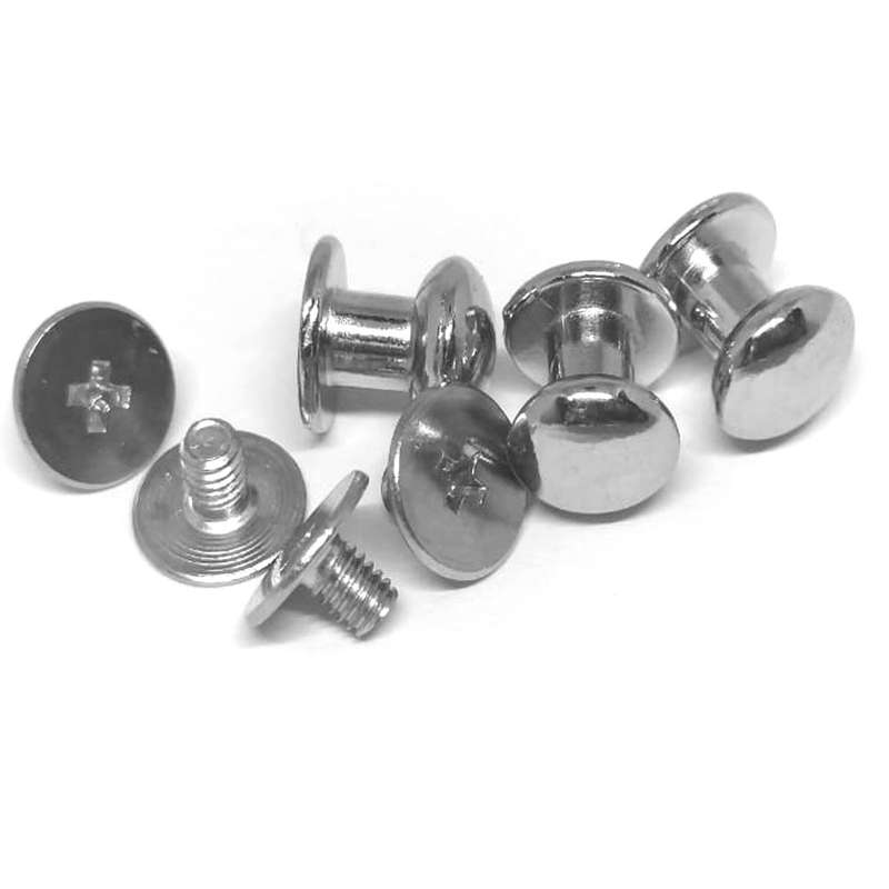 50pcs Screw rivet ball cap, 8.2x8x8.6mm (Silver)