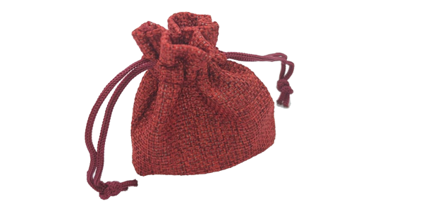Hessian drawstring bag, 100x140mm, Wine Red