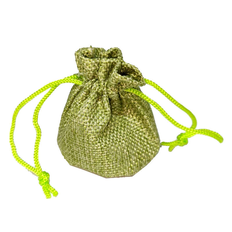 50ea Hessian drawstring bag, 100x140mm, Green