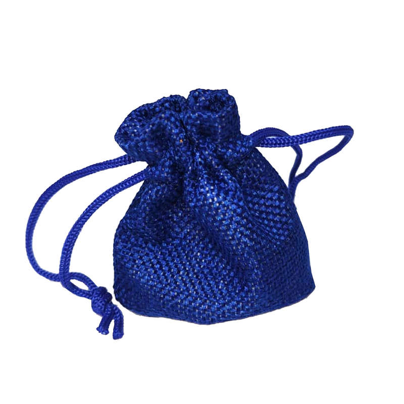 Hessian drawstring bag, 100x140mm, Dark Blue