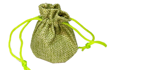 Hessian drawstring bag, Small, 70x90mm, Green