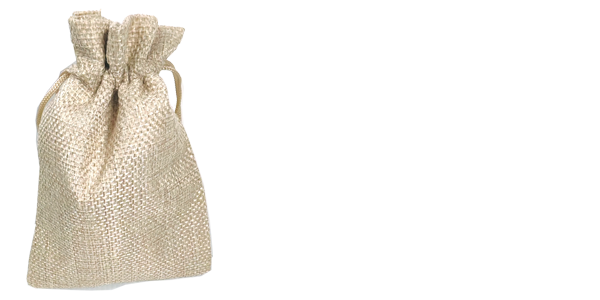 Hessian drawstring bag, ~100x140mm, Light brown / khaki