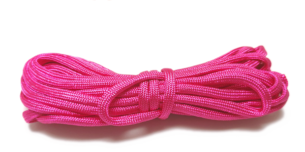 5m Round Braid, 4mm, Glitter Pink