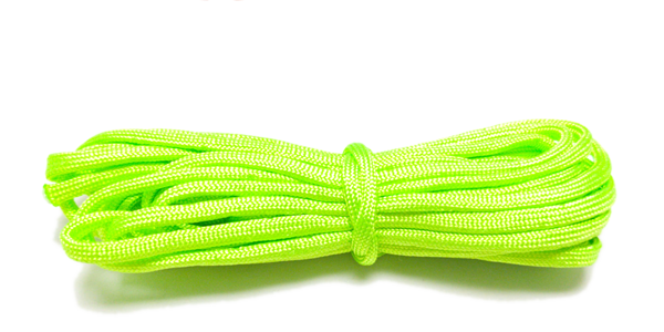 5m Round Braid, 4mm, Shocking / neon green