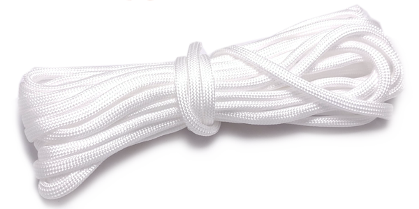 5m Round Braid, 4mm, White