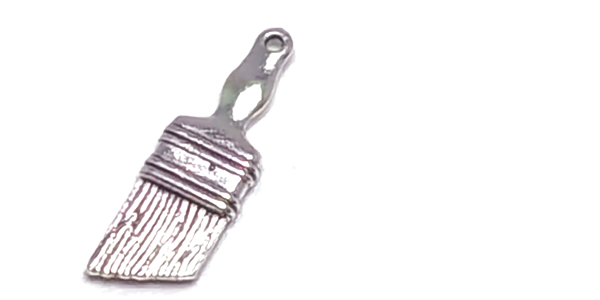 Charm, 5 identical large paintbrush charms