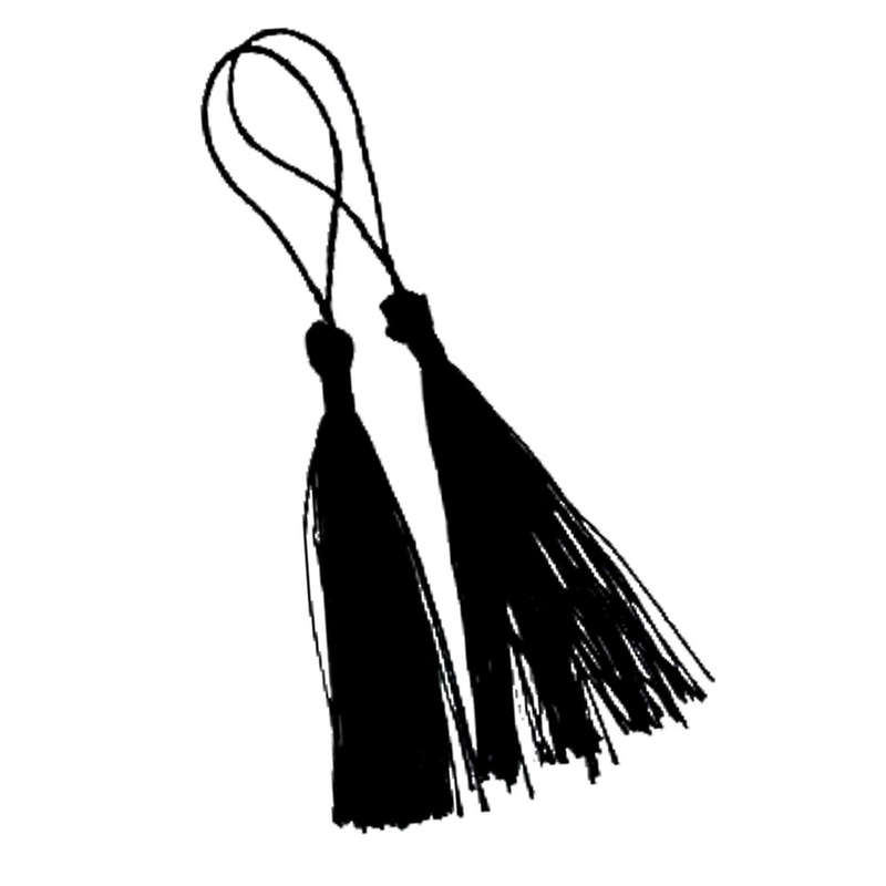100pcs Tassel, Thread, Black 80mm with loop