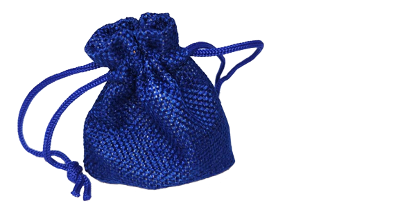 Hessian drawstring bag, 100x140mm, Dark Blue