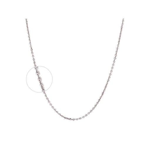 Silver Diamond Cut Anchor Link Pendant Chain (1.30mm)45cm