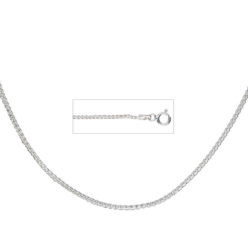 Silver Wheat Link 030 Pendant Chain (1.10mm) 45cm
