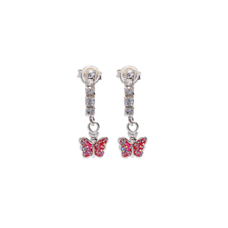 Sterling Silver Dangle Butterfly Earrings