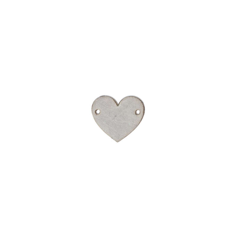 Sterling Silver Extra Small Raw Solid Heart Pendant