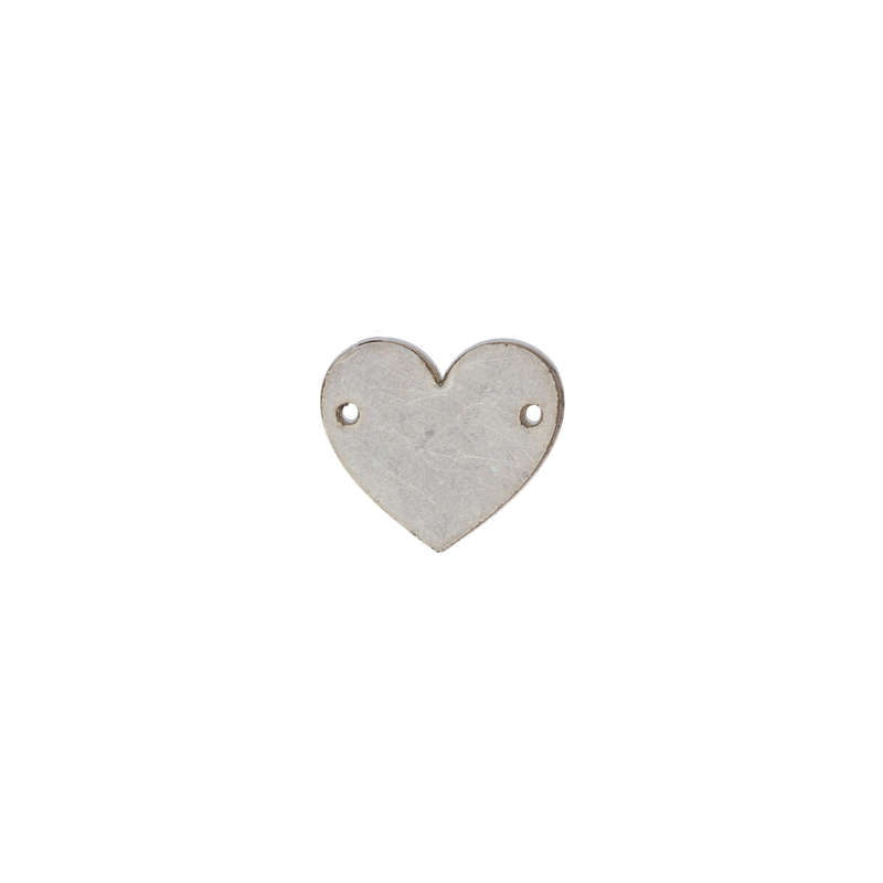 Sterling Silver Small Raw Solid Heart Pendant