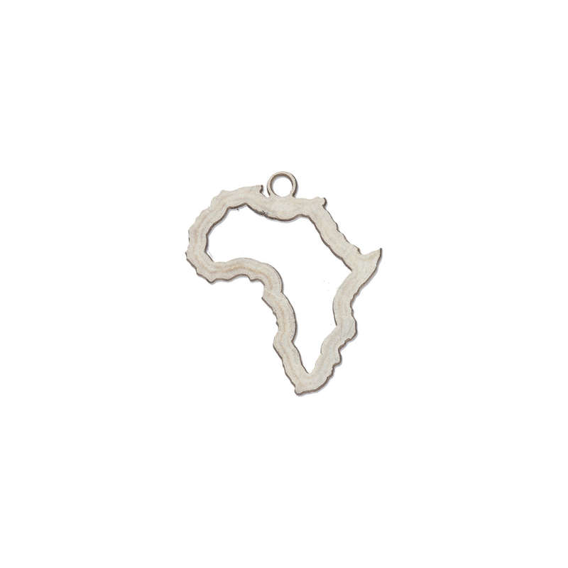 Sterling Silver Raw Cut-Out Africa Pendant (21mm)