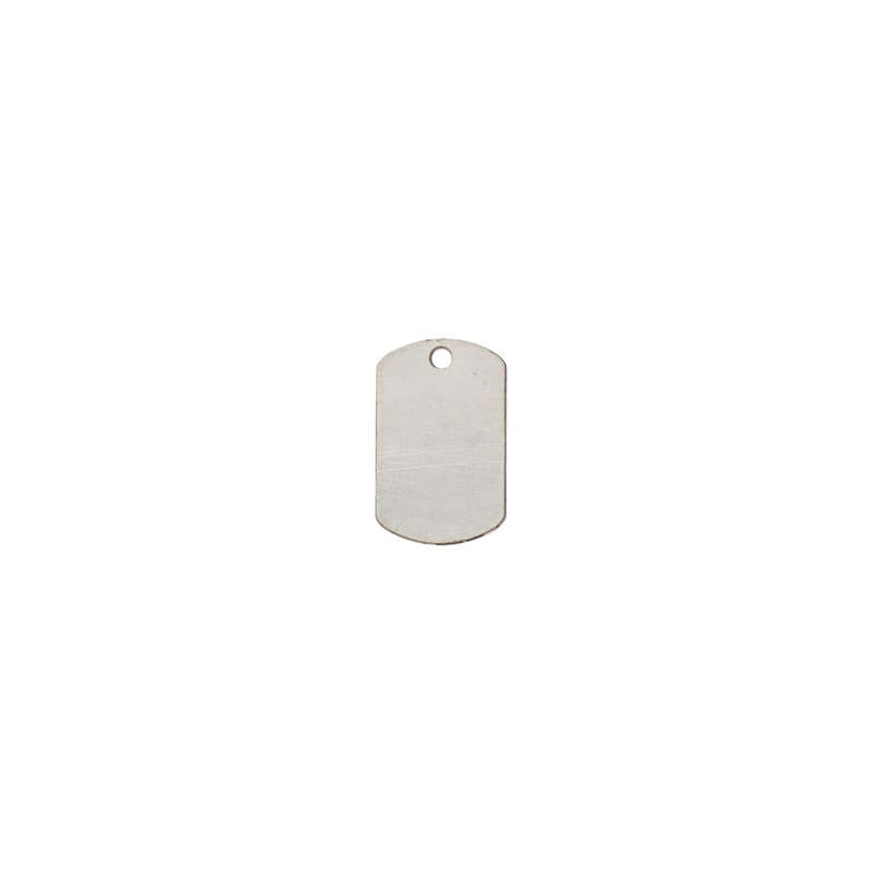 Sterling Silver Raw Dog Tag Pendant (12mm x 19mm)