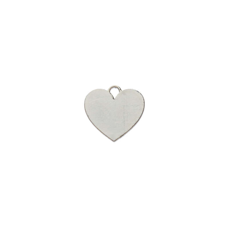 Sterling Silver 17mm Raw Heart Pendant