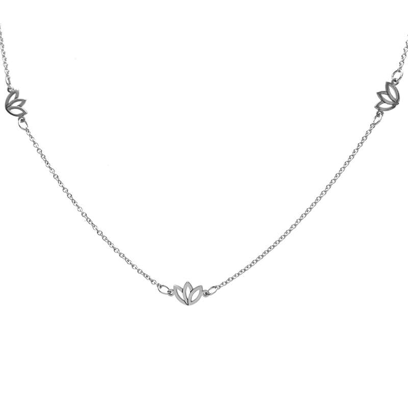 Sterling Silver Bella Catena Protea Link Necklace 43 cm