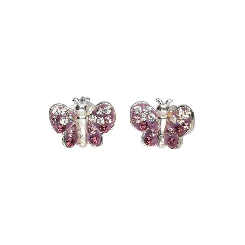 Sterling Silver Crystal Butterfly Earrings