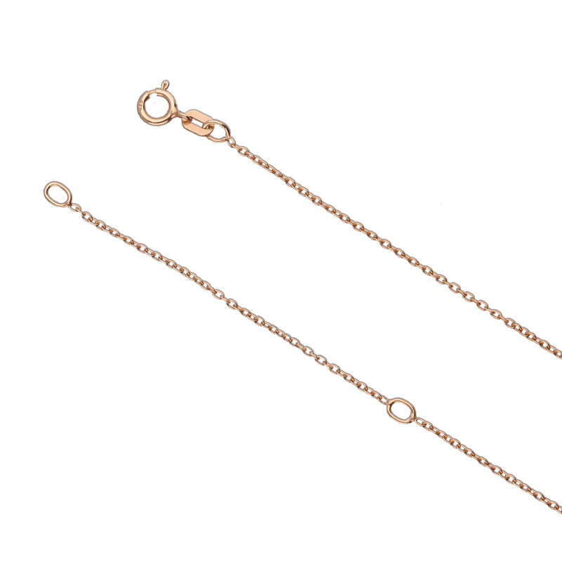 Sterling Silver Rose Gold Plated Anchor Chain70cm