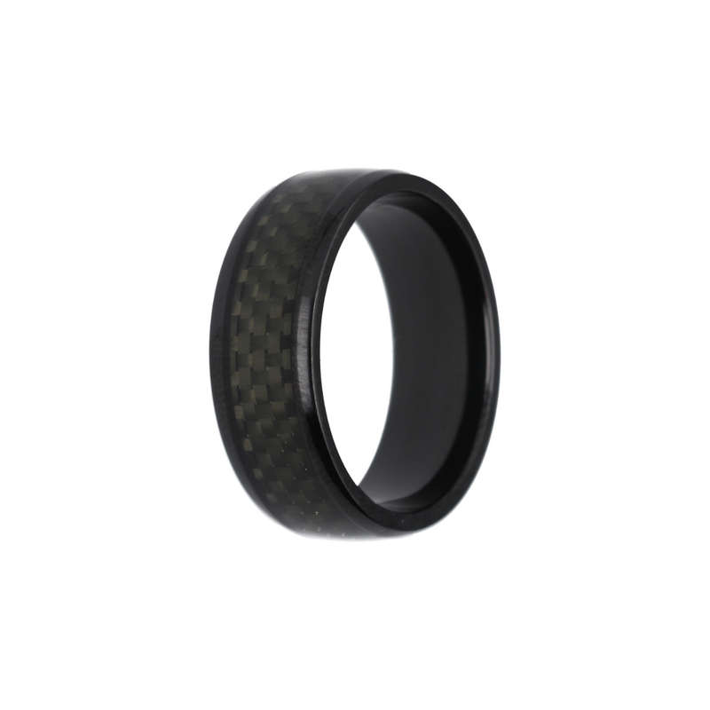 Black Titanium & Carbon Fiber Ring Band (8mm)