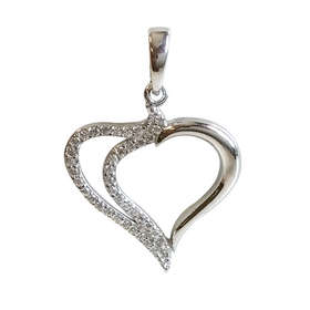 Silver Cubic Zirconia Heart Pendant
