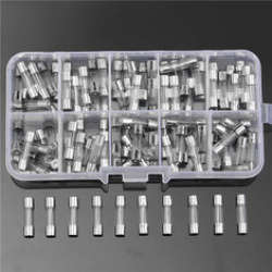 Excellway FT01 100Pcs 5x20mm Quick Blow Glass Tube Fuse Assorted Kit 0.25 - 6A