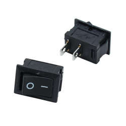 Black 6A-10A 110V 250V KCD1-101 2Pin Snap-in On/Off Rocker Switch 21MMx15MM