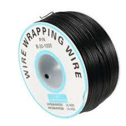 Black 0.25mm Circuit Board Single Core Tinned Copper Wrap Wire 250m