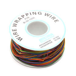 One Roll 8 Colours 30AWG Wrapping Wire Tinned Copper Solid PVC insulation 250m(all colours in total)