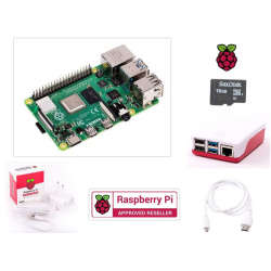 Raspberry Pi4 Model B 8GB Red/White Official Case Essentials Kit Boxed White Power Supply