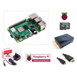 Raspberry Pi4 Model B 4GB Black OneNine Case Essentials Kit Boxed