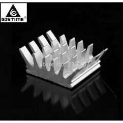 Aluminium Heatsink Flared 14x14x6mm Silver