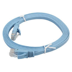 2m Flylead RJ45 CAT6 1000Mbps Flat UTP LAN Cable for Gigabit Ethernet Blue