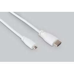 Official White 1m Micro-HDMI to Standard HDMI (type A) for Pi4/5 and Pi400/500