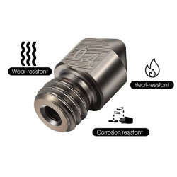 Hardened Steel High Temperature Pointed Wear Resistant MK8 Nozzle 0.4 mm/ 1.75 mm for 3D Printer