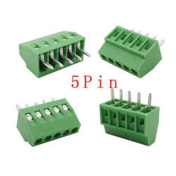 2.54mm Pitch PCB Screw Terminal Block Connector 5P Terminals 150V 6A for 26-18AWG Cable