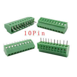 2.54mm Pitch PCB Screw Terminal Block Connector 10P Terminals 150V 6A for 26-18AWG Cable