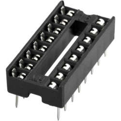 16 Pins 2.54mm DIP Straight Plug Double Row Circular Hole IC Socket