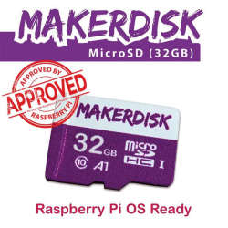 Raspberry Pi Approved MakerDisk microSD Card with RPi OS 32GB