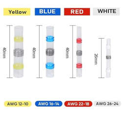 10 Yellow Heat Shrink Solder Sleeve Insulated Electrical Splice Waterproof Wire Connectors AWG12-...