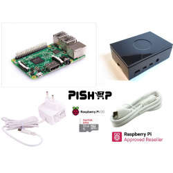 Raspberry Pi 3 Model B Plus Black One Nine Case Essentials Kit Boxed