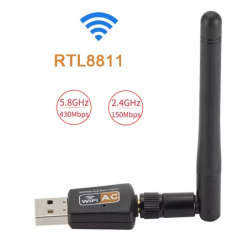 Raspberry Pi Dual-Band 5GHz/2.4GHZ USB WiFi Adapter with Antenna