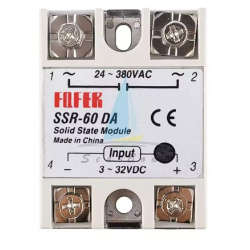 Solid State Relay SSR-60DA 3-32VDC 50A/250V Output 24-380VAC w/ Cover