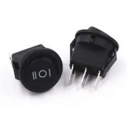 Mini Round black 3 Pin SPDT ON-OFF-ON Rocker Switch