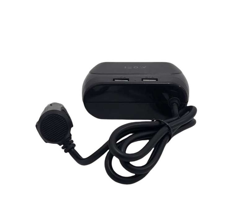 120W Dual USB Car Charger - 3 Way Cigarette Lighter Splitter - GPS Adapter