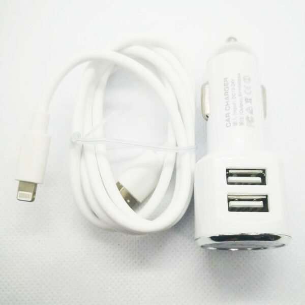 18W IPhone Lightning Dual Port USB Car Charger - S309