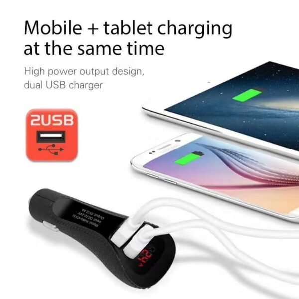 Universal Dual Car Charger - LED Display