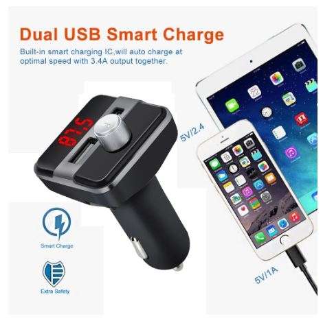 Wireless Bluetooth Car MP3 Player Dual USB Charger