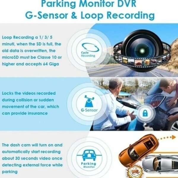 Full Screen Car Dash Camera - Touch Screen D - 9.66 Inch Screen