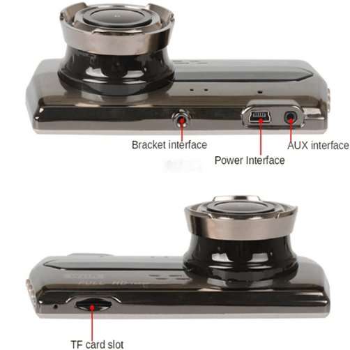 Vehicle Dash Camera 4 Screen with Reverse Camera